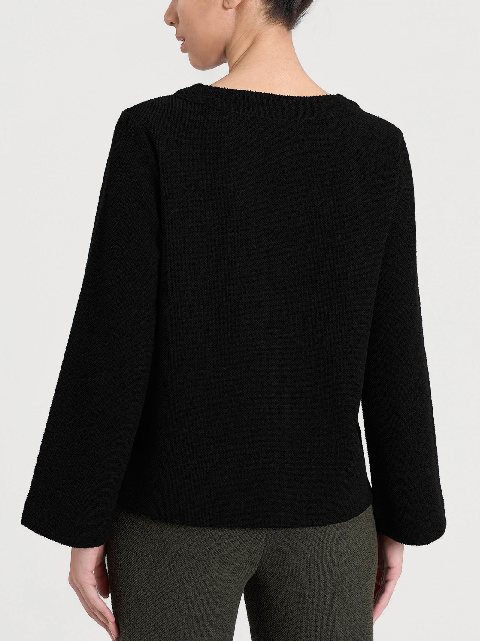 Felpa girocollo in Japanese Fleece Neri Donna - Ragno
