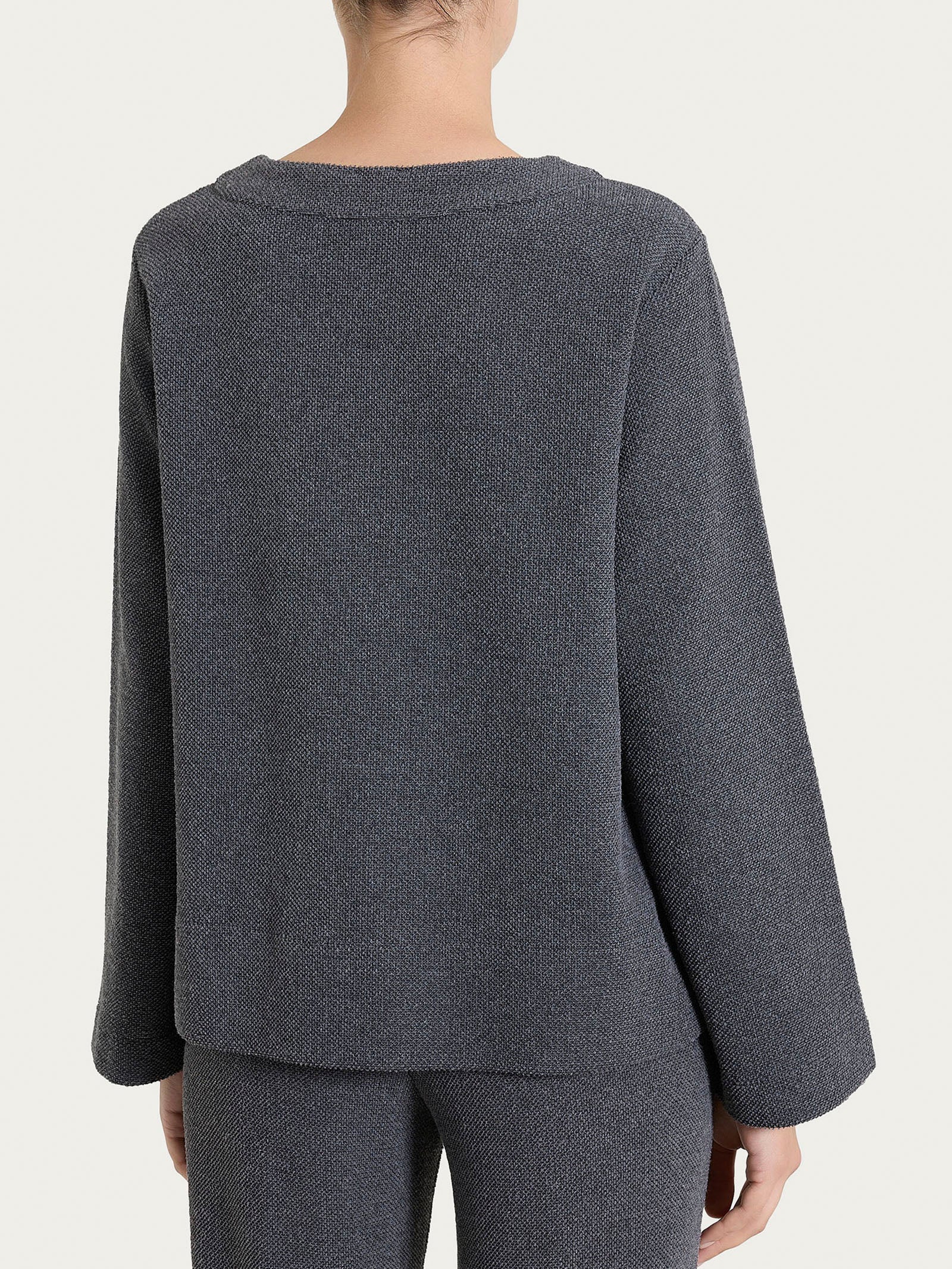 Felpa girocollo in Japanese Fleece Neri Donna - Ragno
