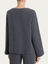 Felpa girocollo in Japanese Fleece Neri Donna - Ragno