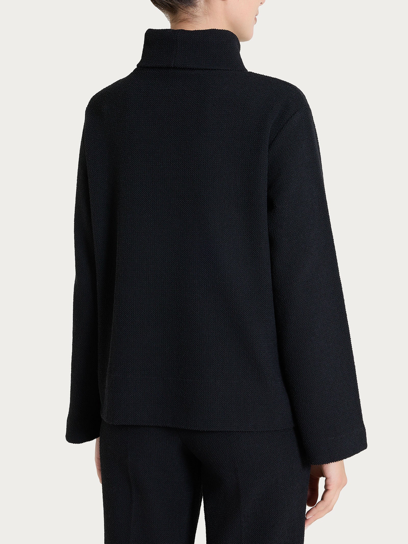 Felpa con collo a ciambella in Japanese Fleece  Neri Donna - Ragno