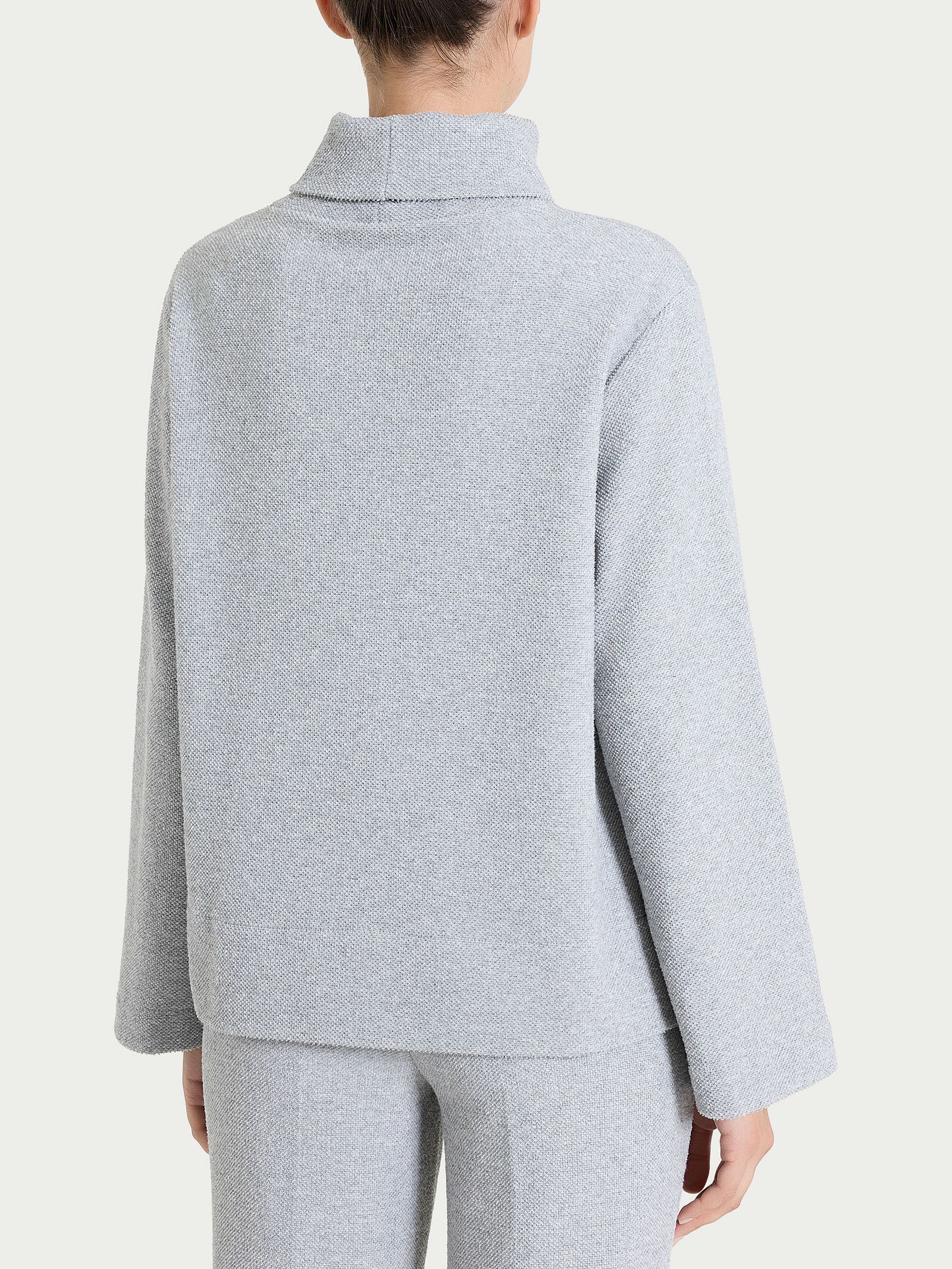 Felpa con collo a ciambella in Japanese Fleece  Neri Donna - Ragno