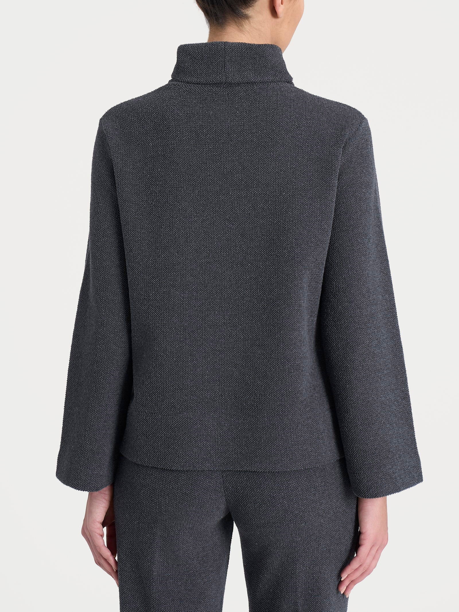 Felpa con collo a ciambella in Japanese Fleece  Neri Donna - Ragno