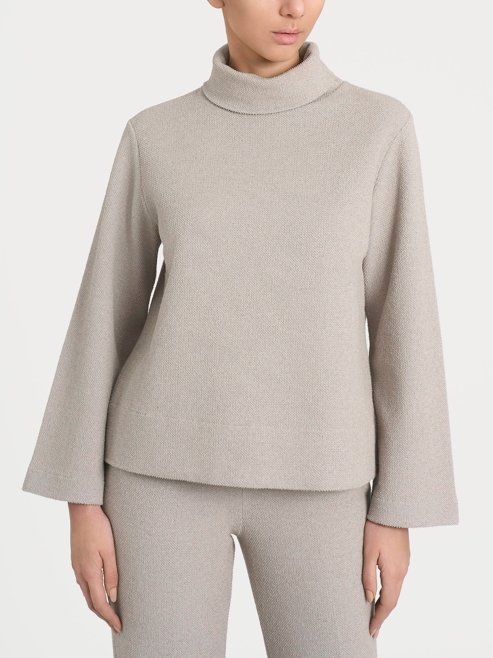 Felpa con collo a ciambella in Japanese Fleece  Grigi Donna - Ragno