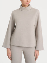 Felpa con collo a ciambella in Japanese Fleece  Grigi Donna - Ragno