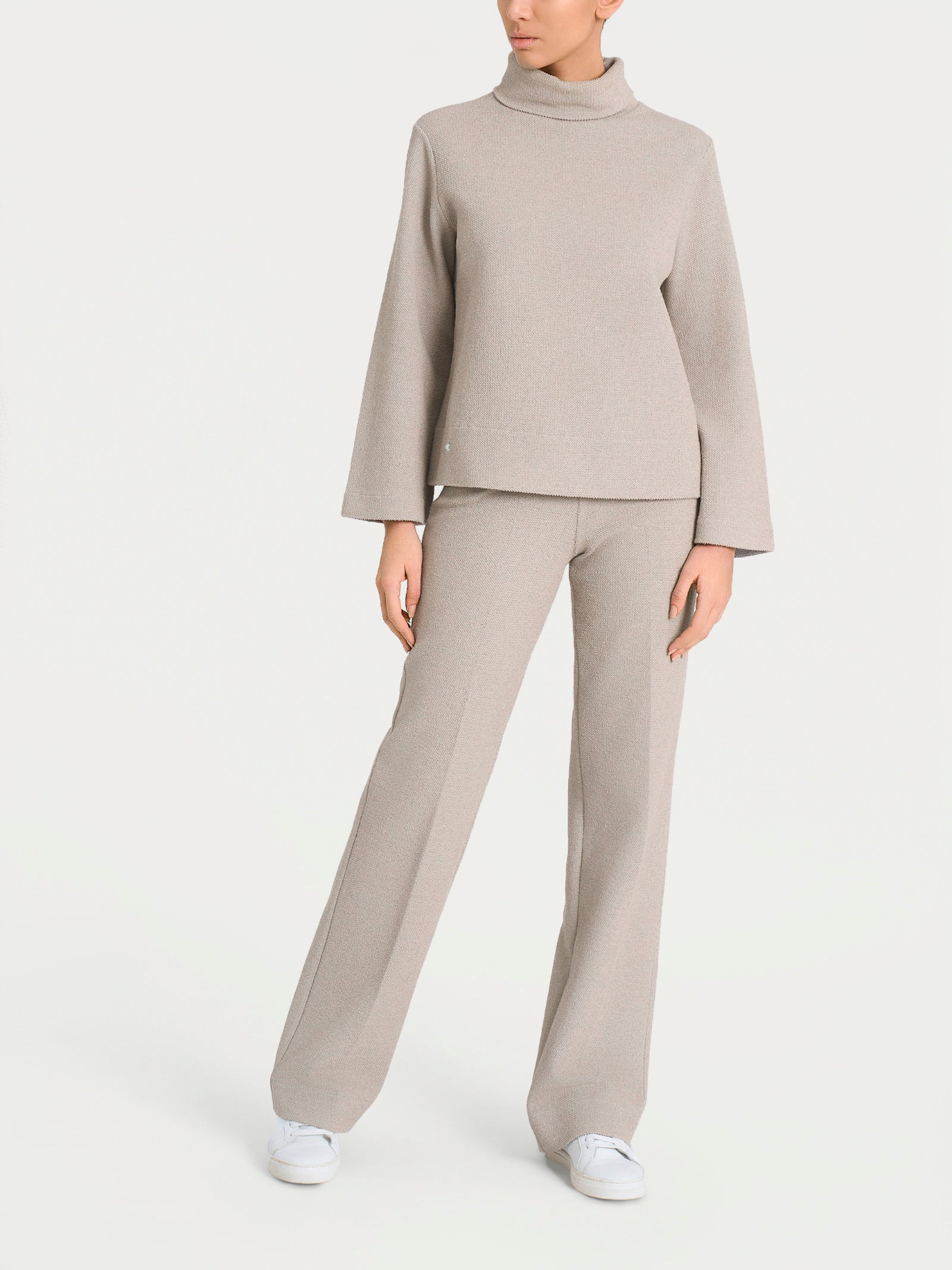 Felpa con collo a ciambella in Japanese Fleece  Grigi Donna - Ragno