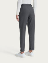 Pantalone chino slim con tasche e risvolto in Compact Neri Donna - Ragno