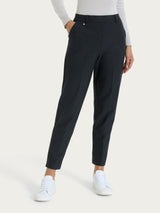 Pantalone chino slim con tasche e risvolto in Compact Neri Donna - Ragno