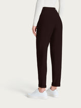 Pantalone chino slim con tasche e risvolto in Compact Marroni Donna - Ragno