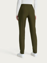 Pantalone chino slim con tasche e risvolto in Compact Verdi Donna - Ragno