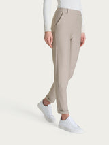 Women's Slim-Fit Chino Pants with Pockets and Turn-Ups in Compact Gray - Ragno