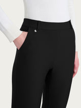 Pantalone flare lungo con tasche in Compact Neri Donna - Ragno