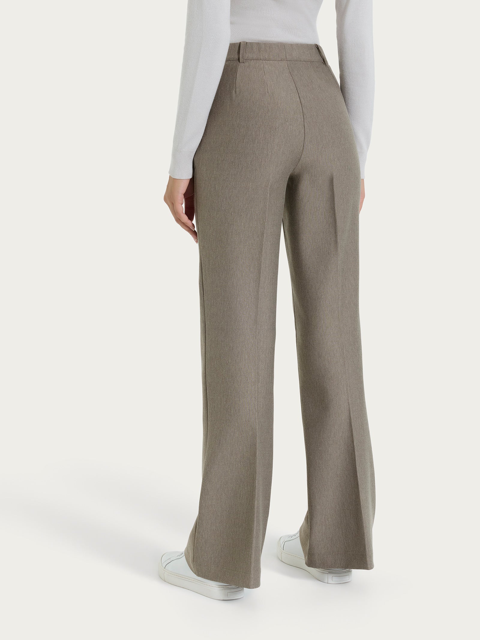 Pantalone flare lungo con tasche in Compact Grigi Donna - Ragno