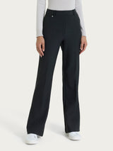 Pantalone flare lungo con tasche in Compact Neri Donna - Ragno