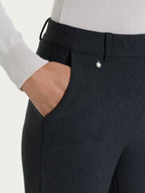 Pantalone flare lungo con tasche in Compact Neri Donna - Ragno