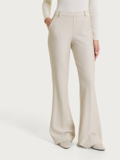 Pantalone flare lungo con tasche in Compact Bianchi Donna - Ragno