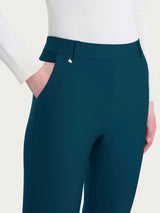 Pantalone flare lungo con tasche in Compact Blu Donna - Ragno