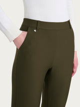 Pantalone flare lungo con tasche in Compact Verdi Donna - Ragno