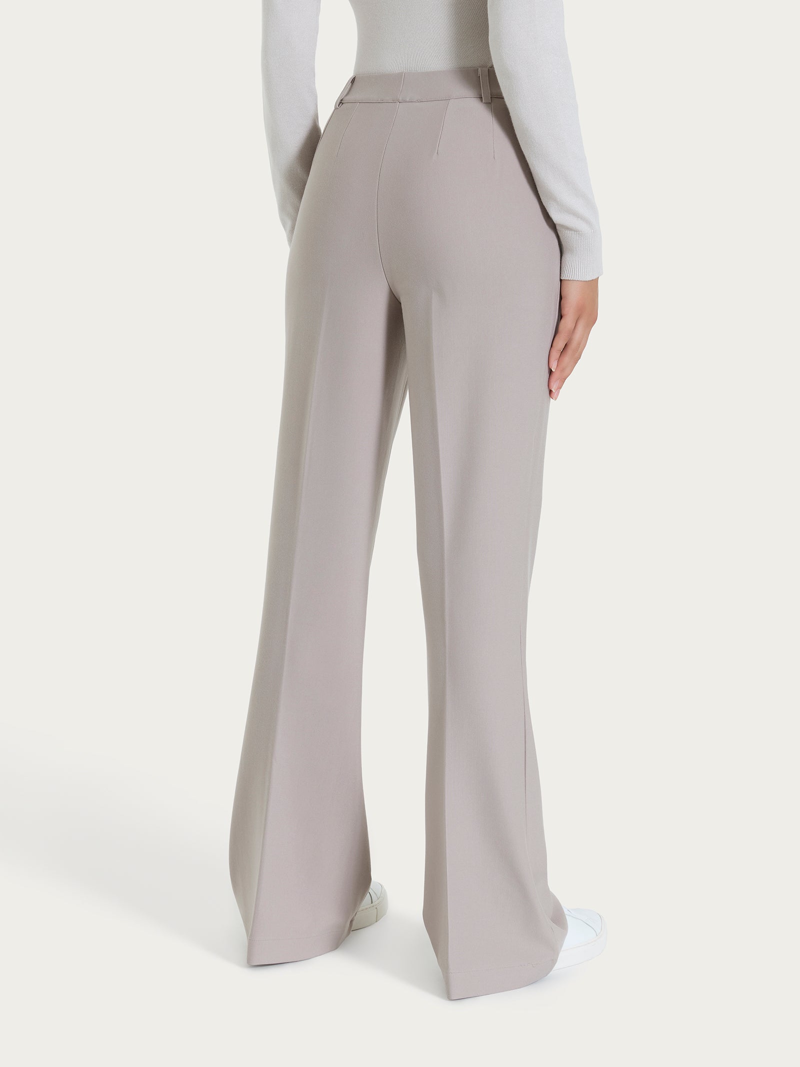 Pantalone flare lungo con tasche in Compact Grigi Donna - Ragno