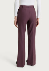 Pantalone flare lungo con tasche in Compact Viola Donna - Ragno