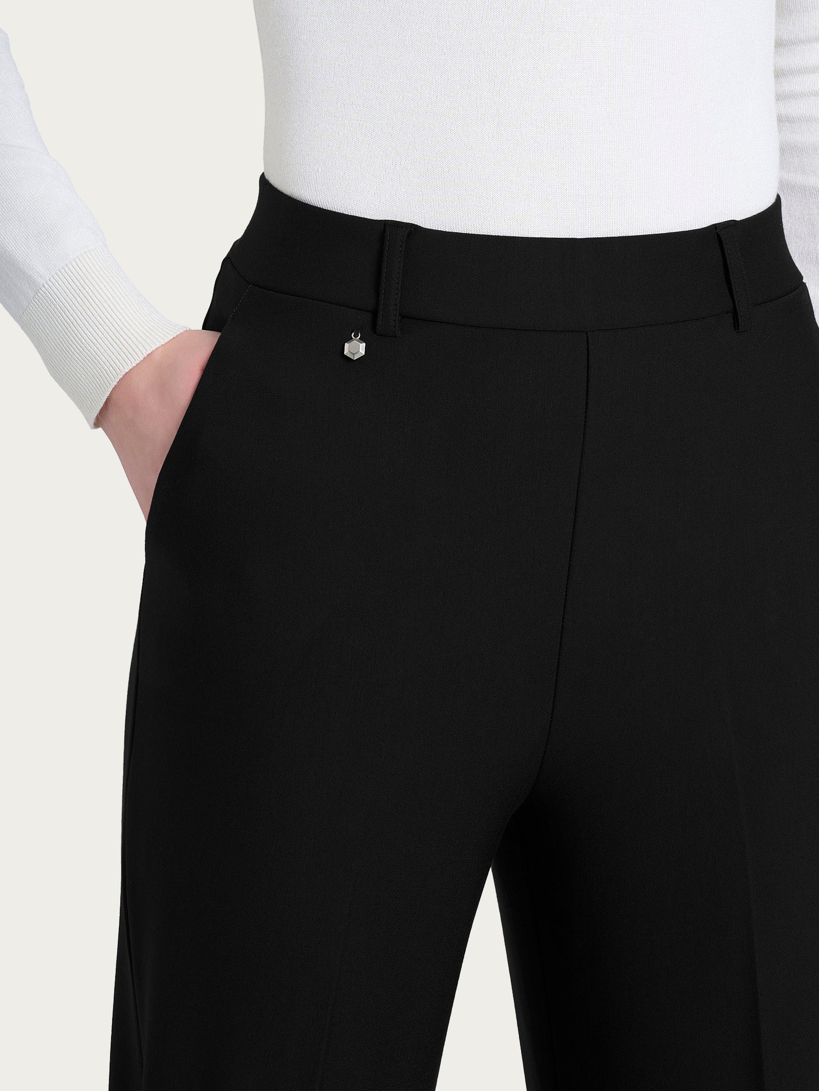 Pantalone ampio con tasche in Compact Neri Donna - Ragno