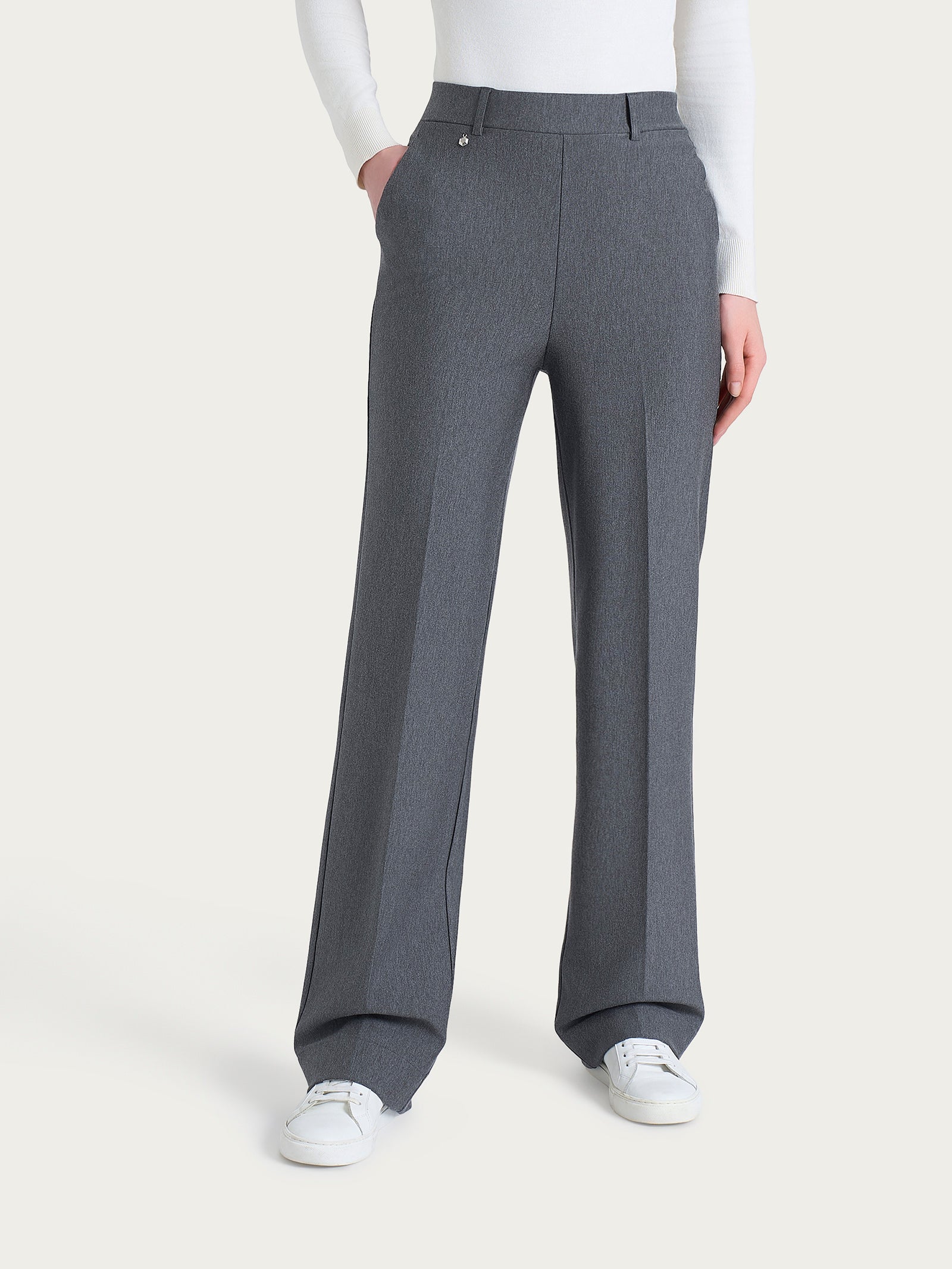 Pantalone ampio con tasche in Compact Neri Donna - Ragno