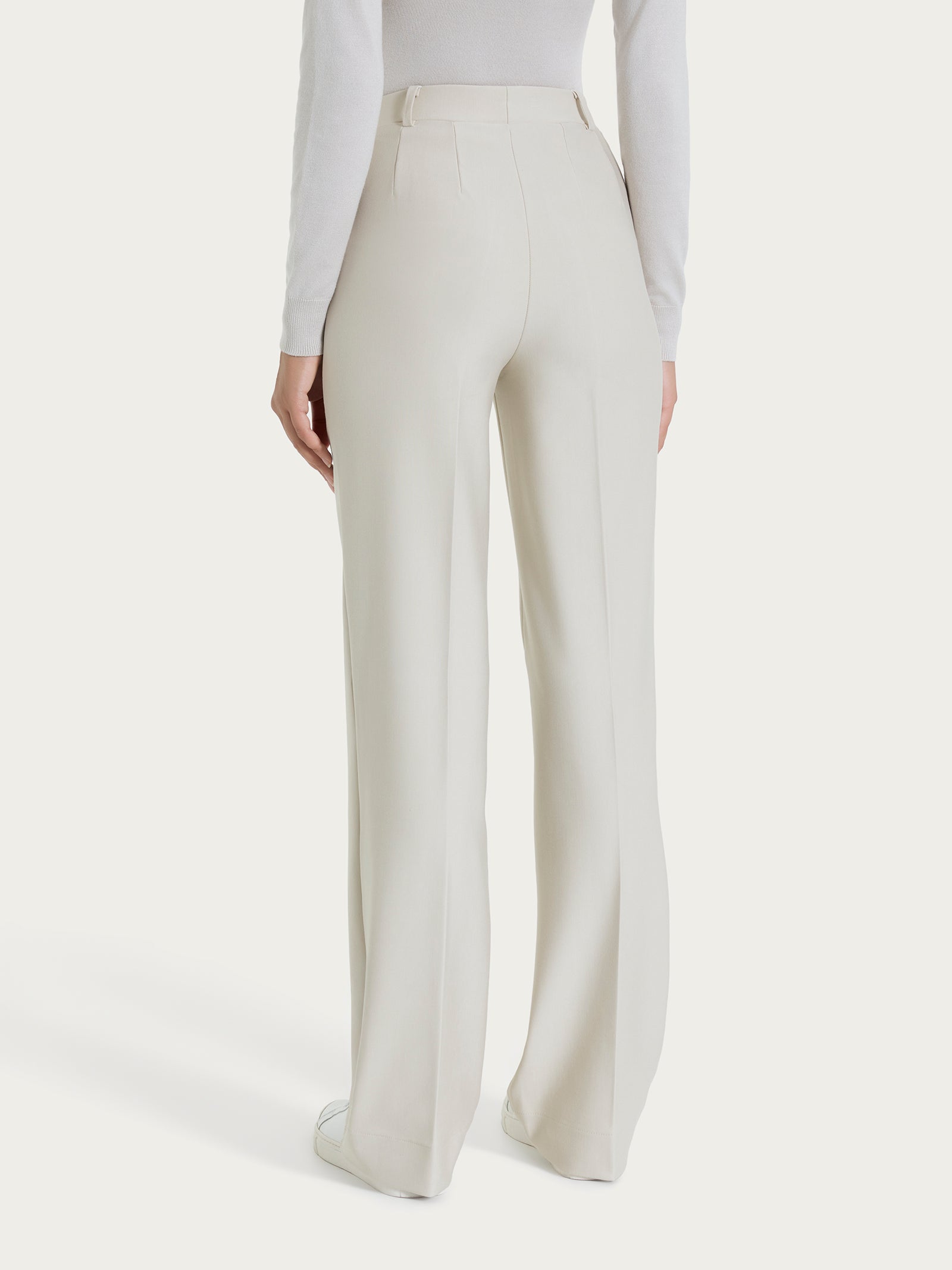 Pantalone ampio con tasche in Compact Bianchi Donna - Ragno