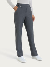 Pantalone ampio con tasche e risvolto in Compact Neri Donna - Ragno