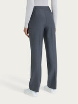Pantalone ampio con tasche e risvolto in Compact Neri Donna - Ragno