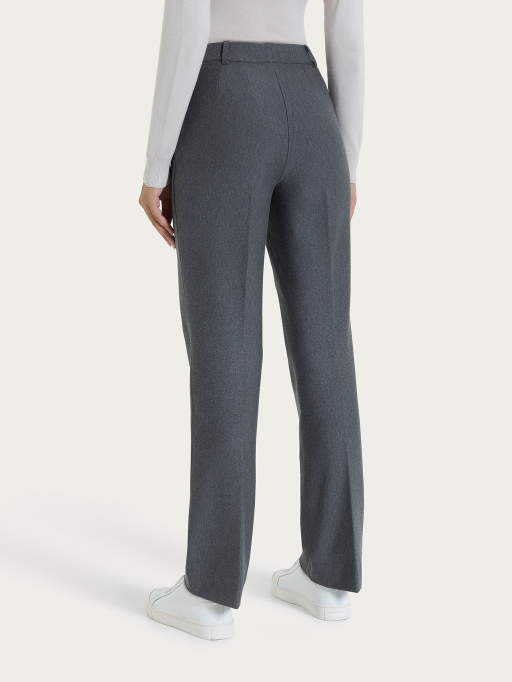 Black Premium By EMP Pantalone Nero In Cotone Con Risvolto – Vita Media, Bootcut