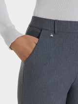 Pantalone ampio con tasche e risvolto in Compact Neri Donna - Ragno