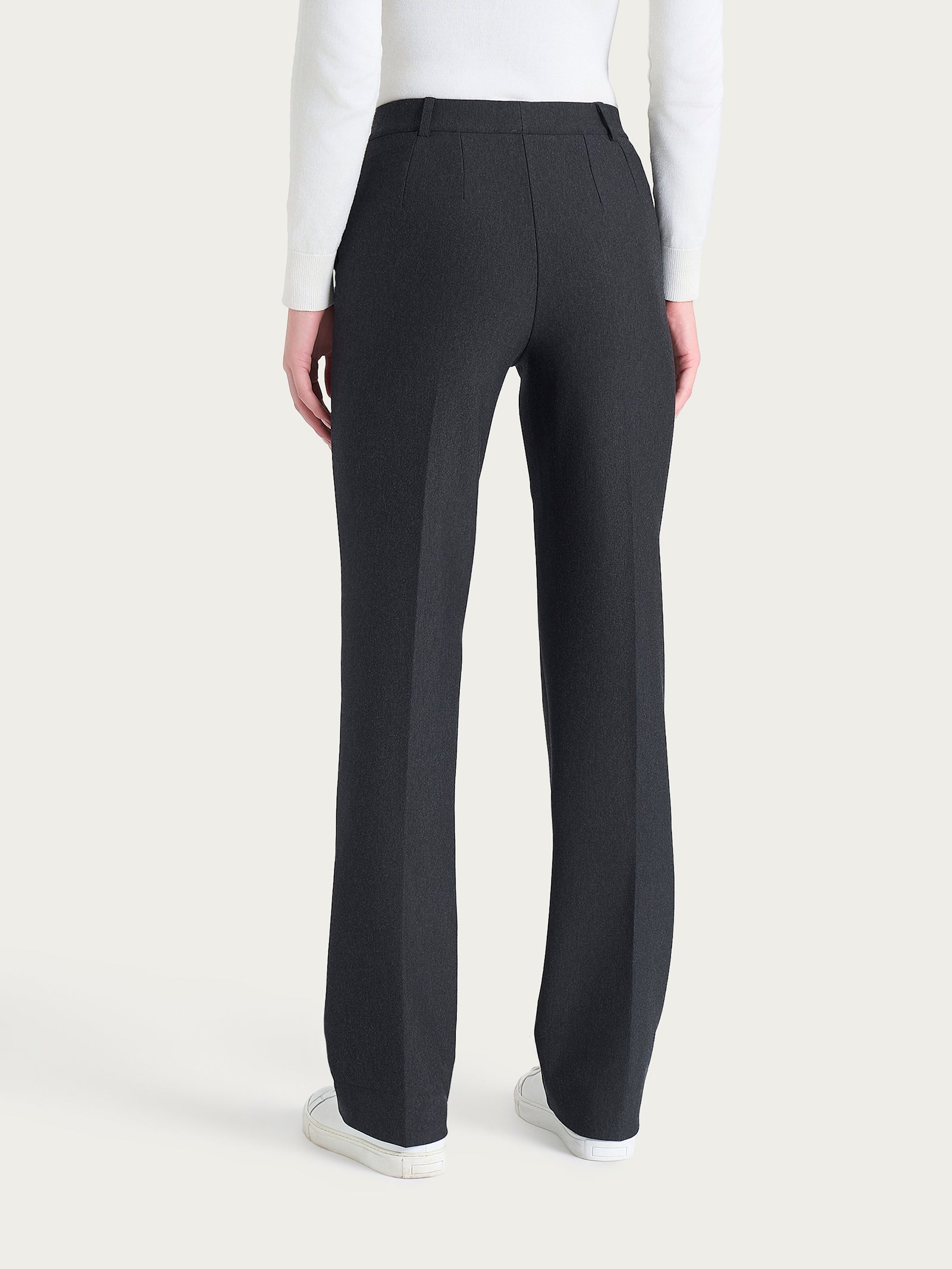 Pantalone ampio con tasche e risvolto in Compact Neri Donna - Ragno