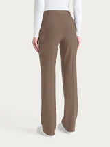 Pantalone ampio con tasche e risvolto in Compact Marroni Donna - Ragno