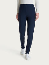 Pantalone a sigaretta con risvolto in Compact Blu Donna - Ragno