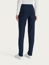 Pantalone a sigaretta con risvolto in Compact Blu Donna - Ragno