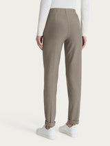 Pantalone a sigaretta con risvolto in Compact Grigi Donna - Ragno