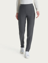 Pantalone a sigaretta con risvolto in Compact Neri Donna - Ragno