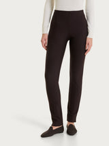 Pantalone a sigaretta con risvolto in Compact Marroni Donna - Ragno