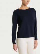 Maglia con scollo a barchetta in Merino Soft Blu Donna - Ragno