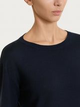 Maglia con scollo a barchetta in Merino Soft Blu Donna - Ragno