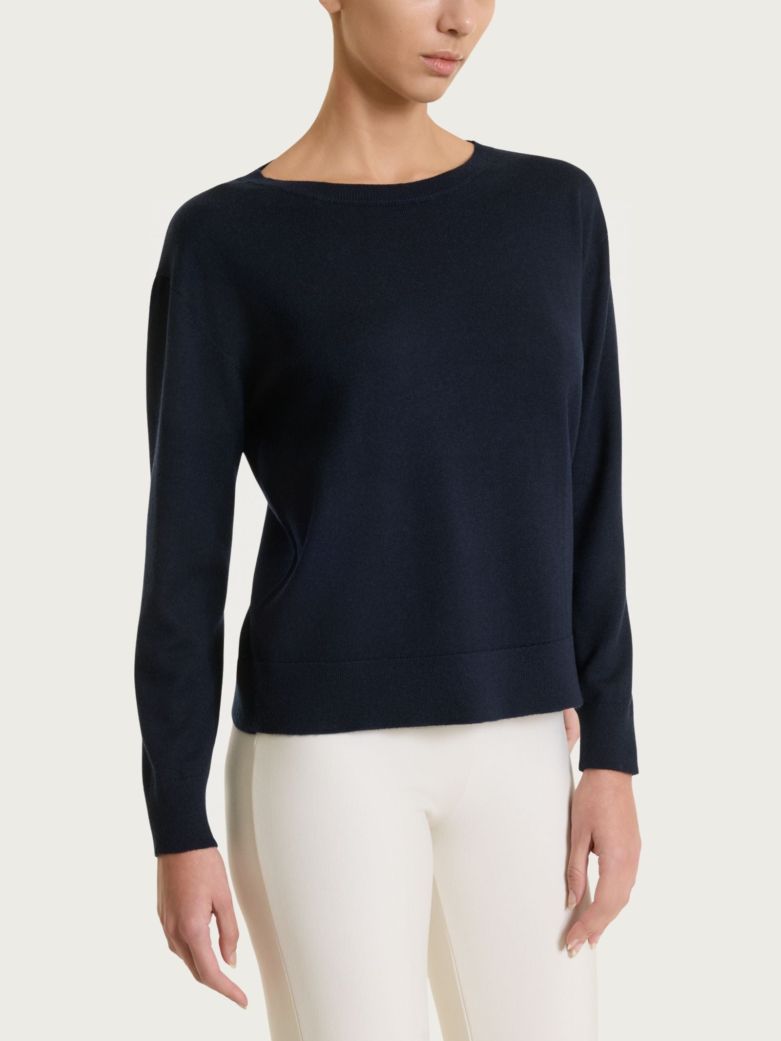 Maglia con scollo a barchetta in Merino Soft Blu Donna - Ragno