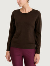 Maglia con scollo a barchetta in Merino Soft Marroni Donna - Ragno