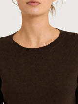 Maglia con scollo a barchetta in Merino Soft Marroni Donna - Ragno