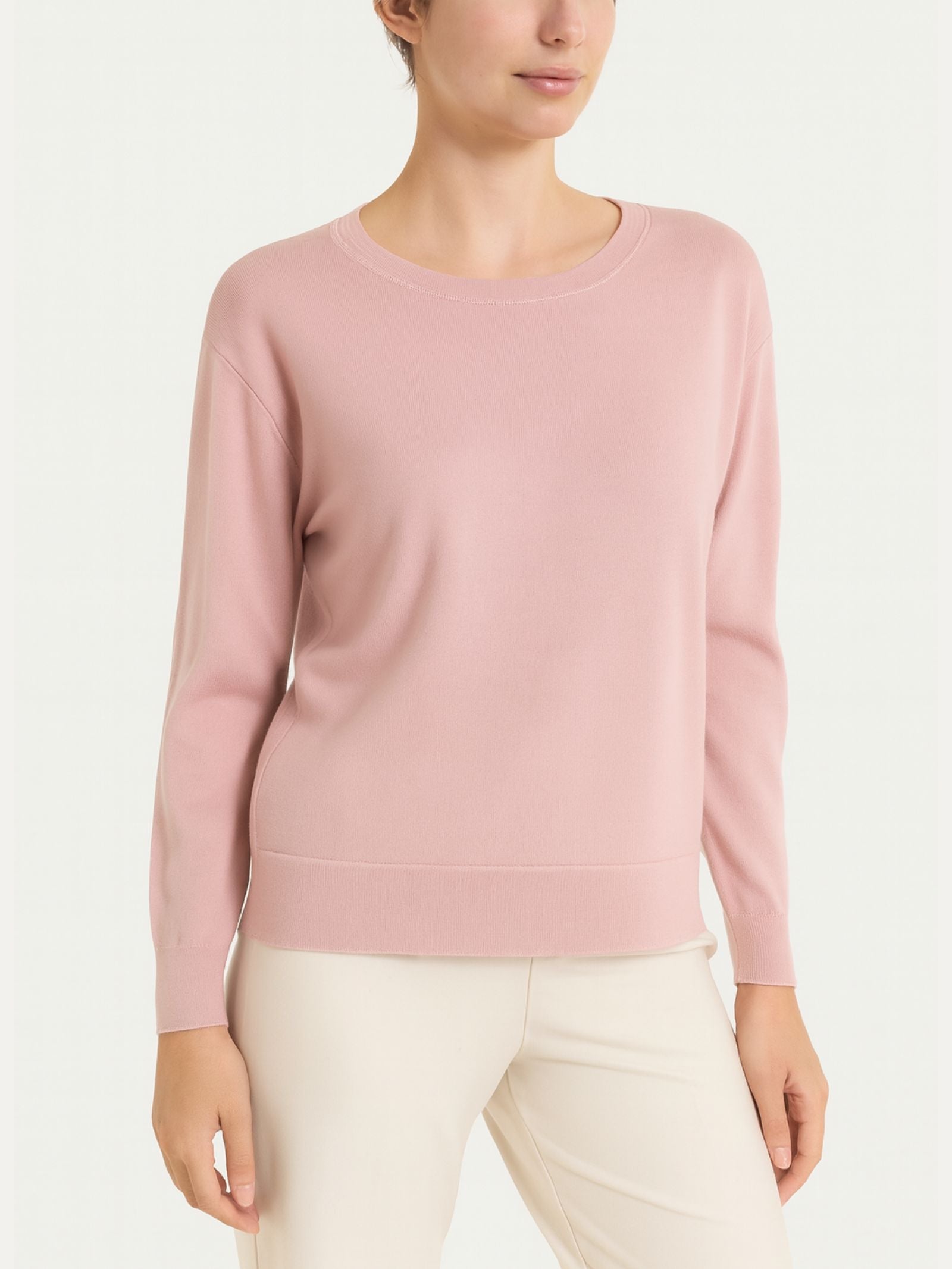 Maglia con scollo a barchetta in Merino Soft Rosa Donna - Ragno