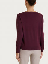 Maglia con scollo a barchetta in Merino Soft Viola Donna - Ragno