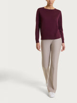 Maglia con scollo a barchetta in Merino Soft Viola Donna - Ragno