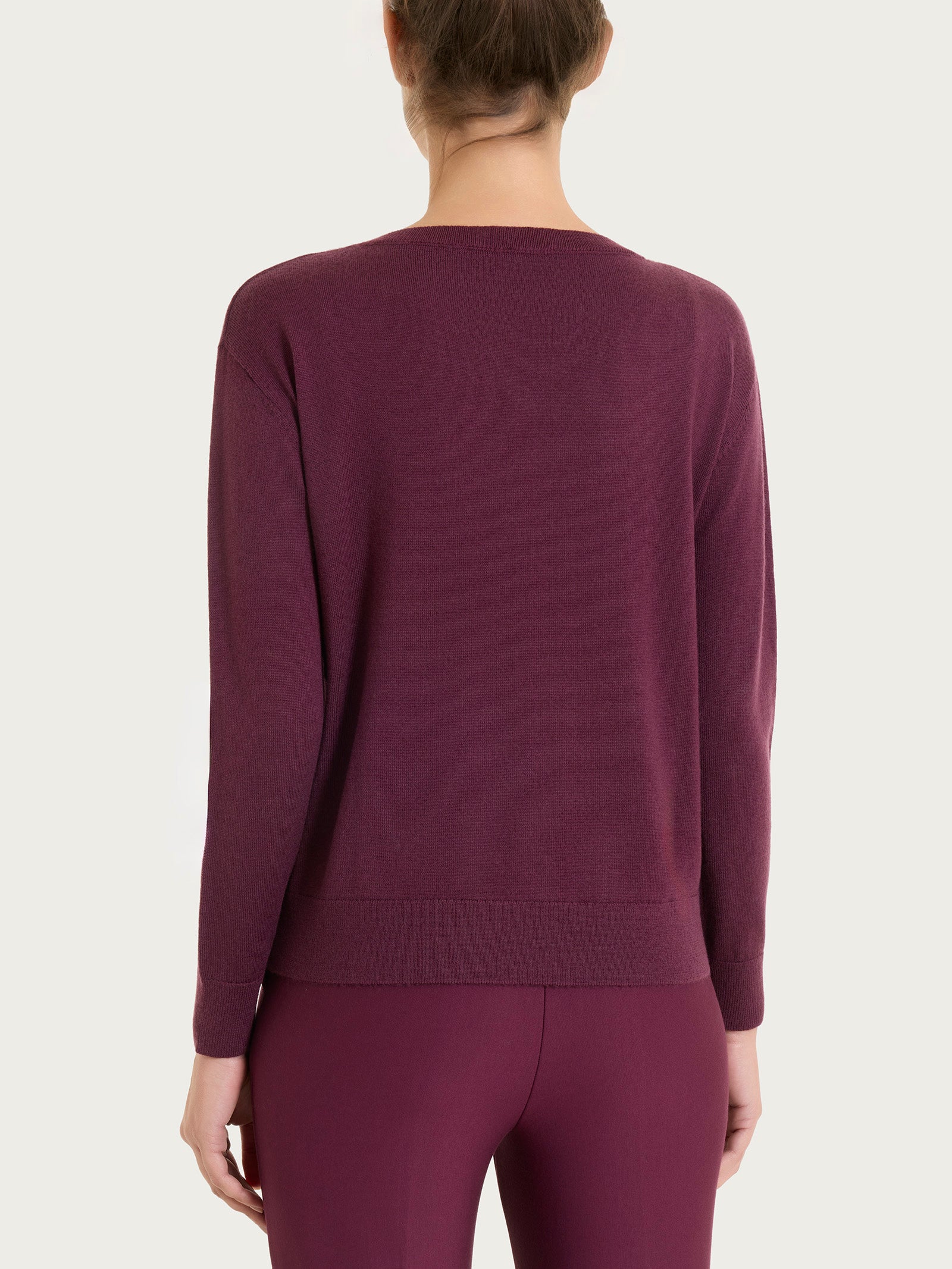 Maglia con scollo a barchetta in Merino Soft Viola Donna - Ragno
