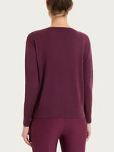 Maglia con scollo a barchetta in Merino Soft Viola Donna - Ragno