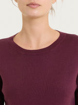 Maglia con scollo a barchetta in Merino Soft Viola Donna - Ragno