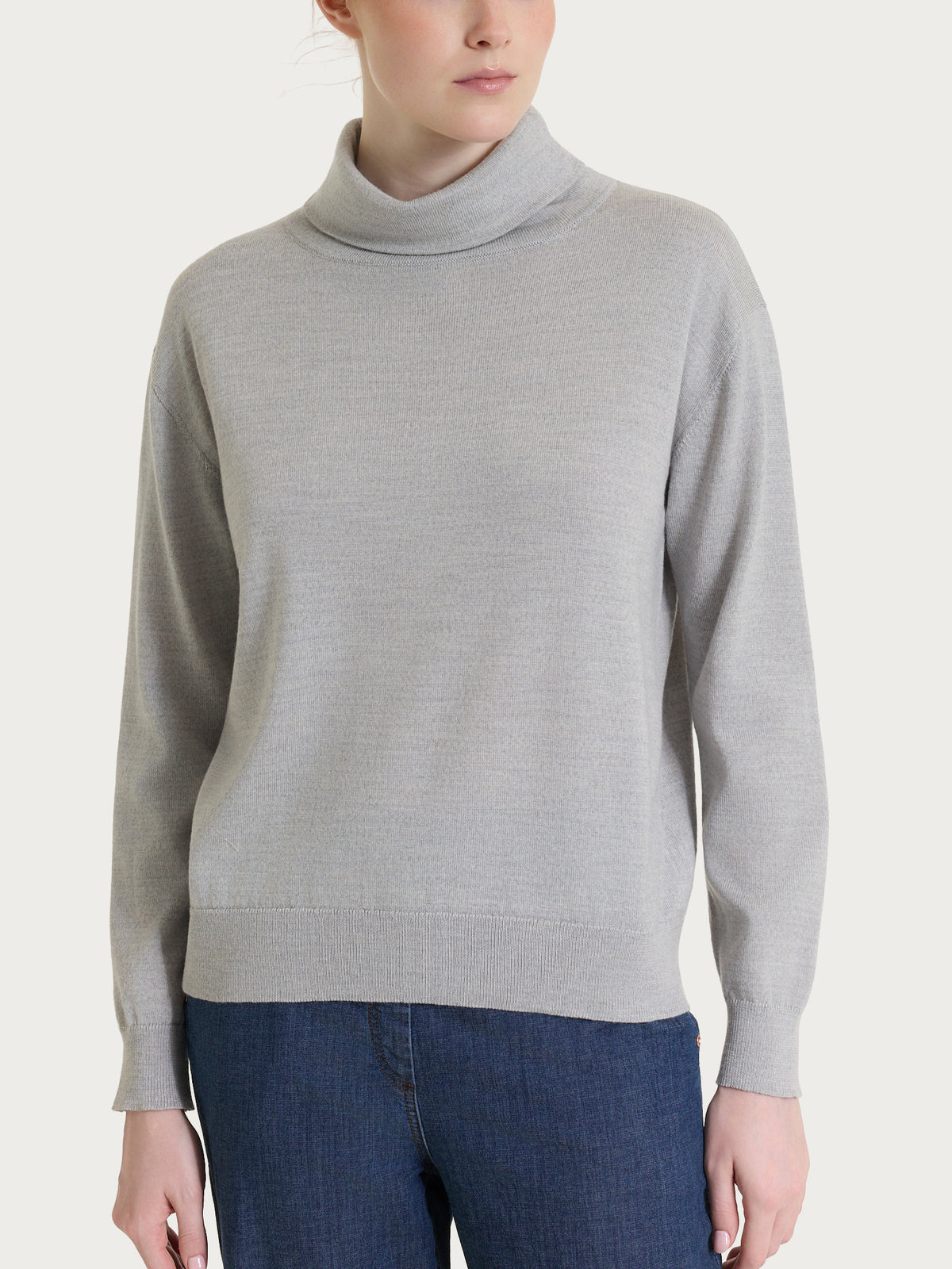 Maglia con collo a ciambella in Merino Soft Neri Donna - Ragno