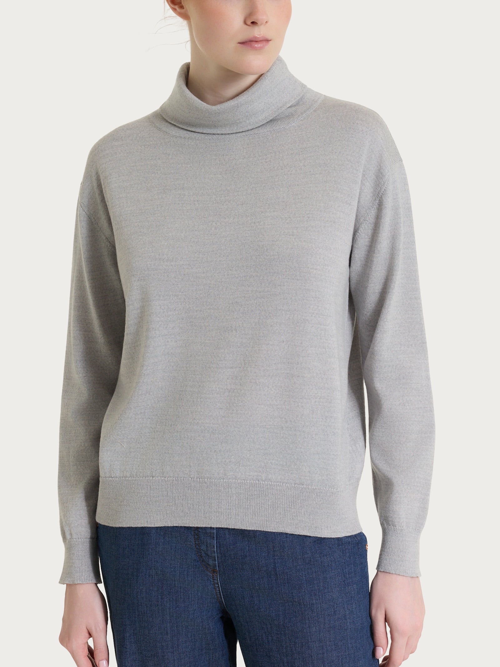 Maglia con collo a ciambella in Merino Soft Neri Donna - Ragno